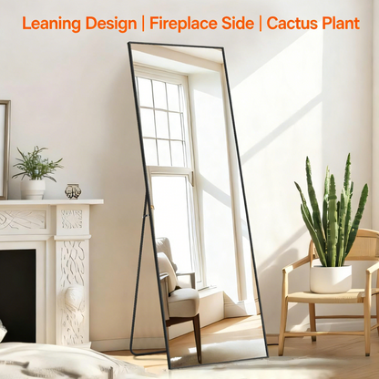 Shatterproof Full Length Floor Mirror with Aluminum Frame for Home