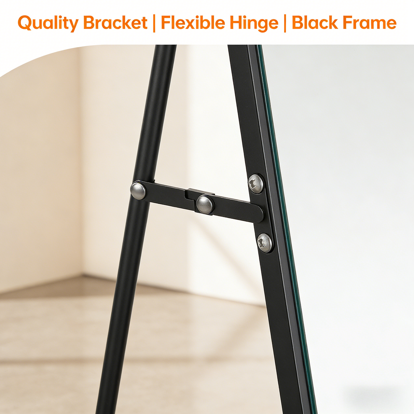Shatterproof Full Length Floor Mirror with Aluminum Frame for Home