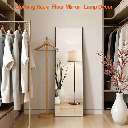 Shatterproof Full Length Floor Mirror with Aluminum Frame for Home
